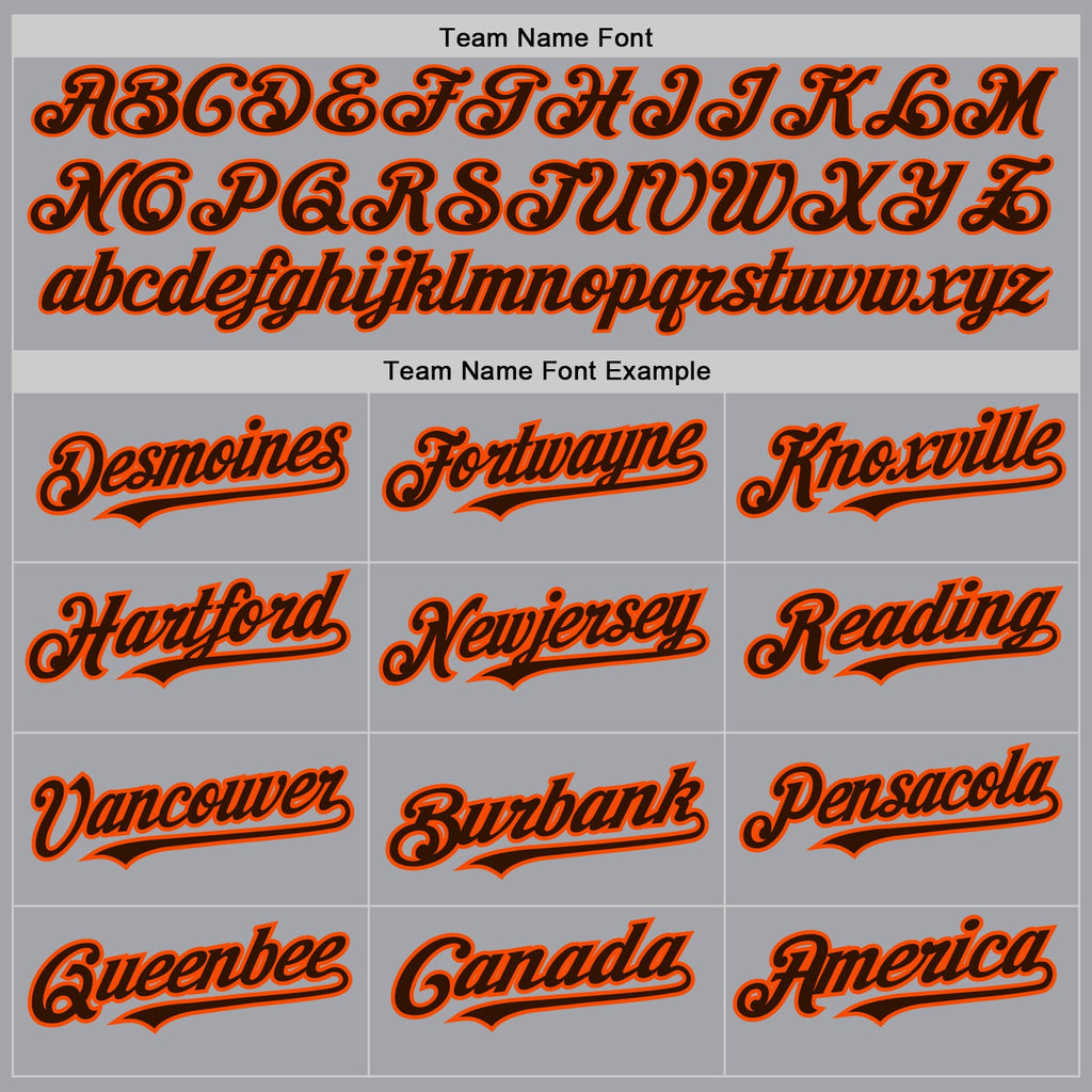 Custom Gray Brown-Orange Authentic Raglan Sleeves Baseball Jersey