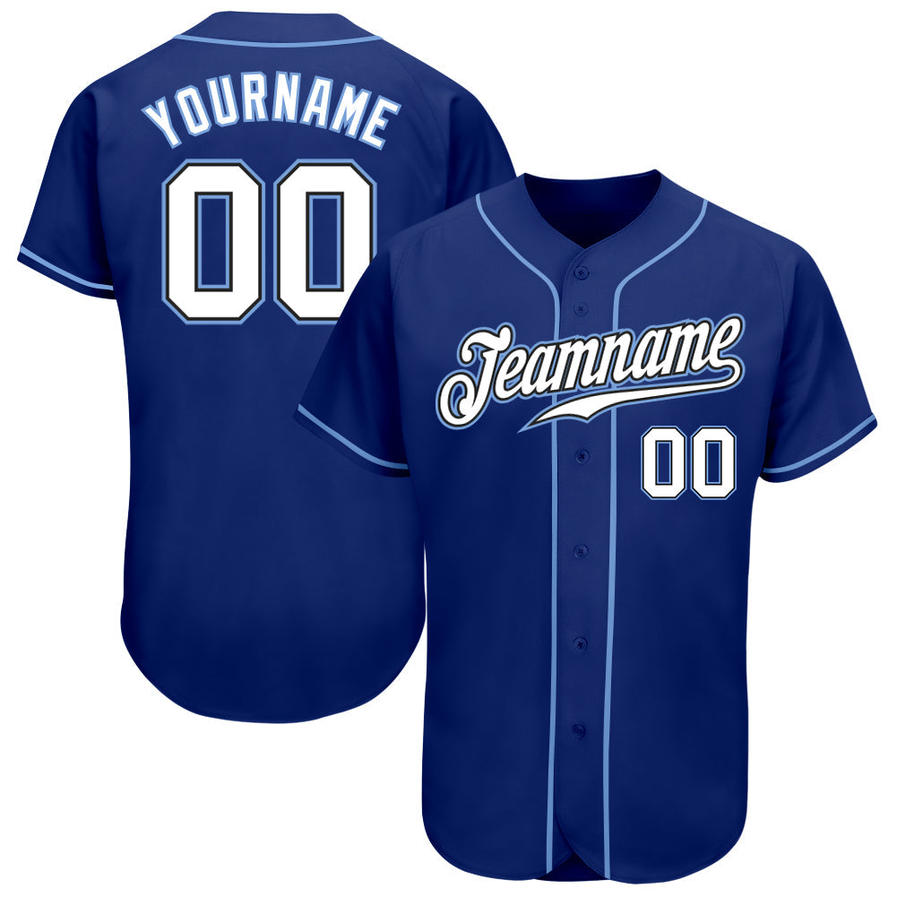 Custom Royal White-Light Blue Authentic Baseball Jersey Free Shipping ...