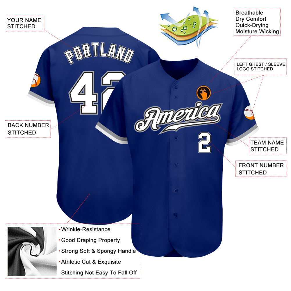 Custom Black Royal Stripe Fashion Sleeves Gradient Authentic Baseball Jersey