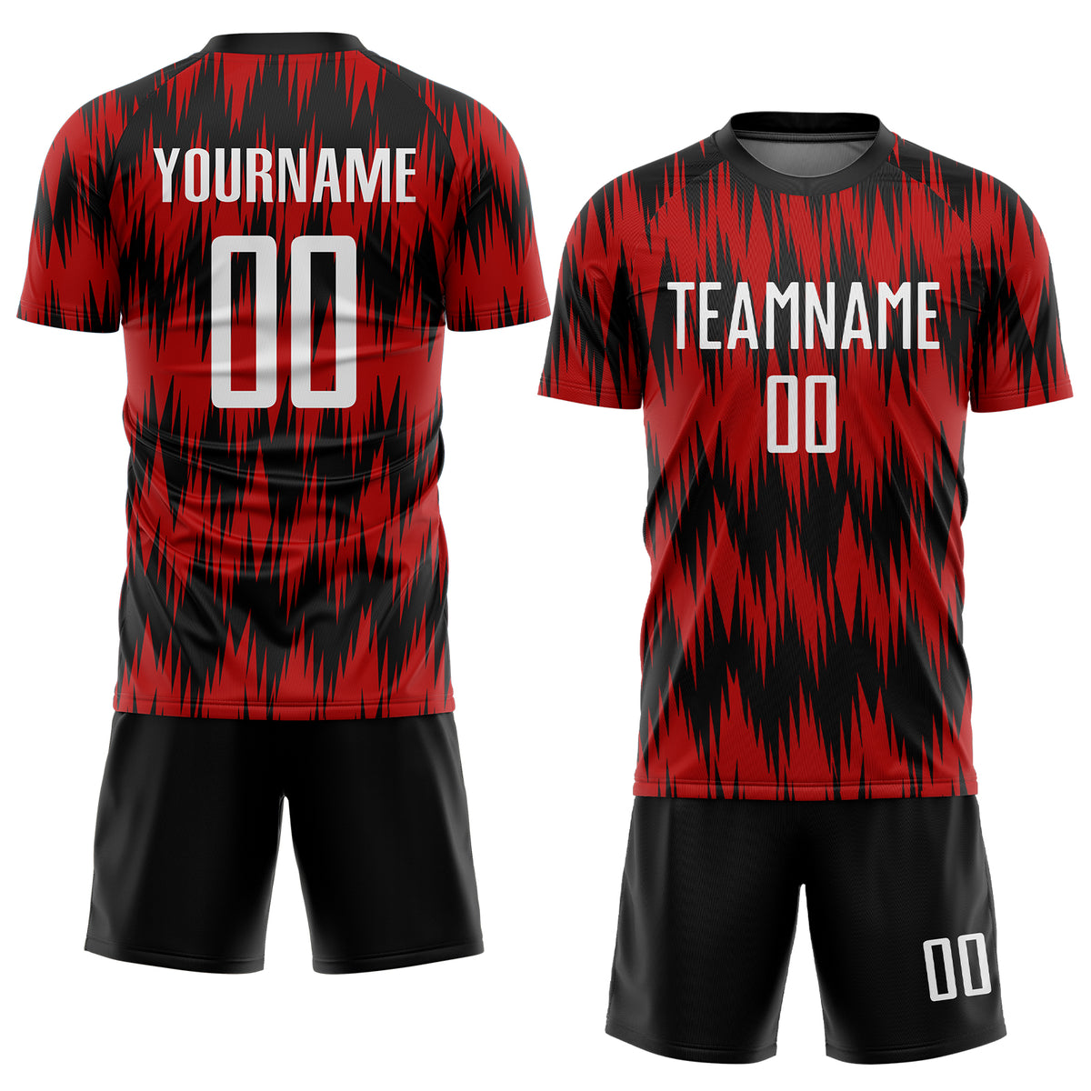 Custom Red White-Black Sublimation Soccer Uniform Jersey Free Shipping ...