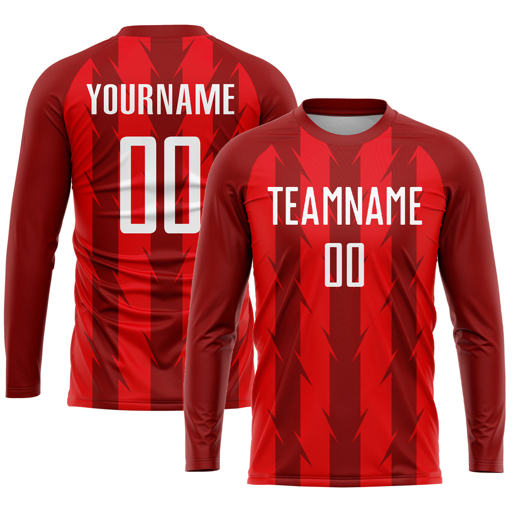 Custom Red White Sublimation Soccer Uniform Jersey