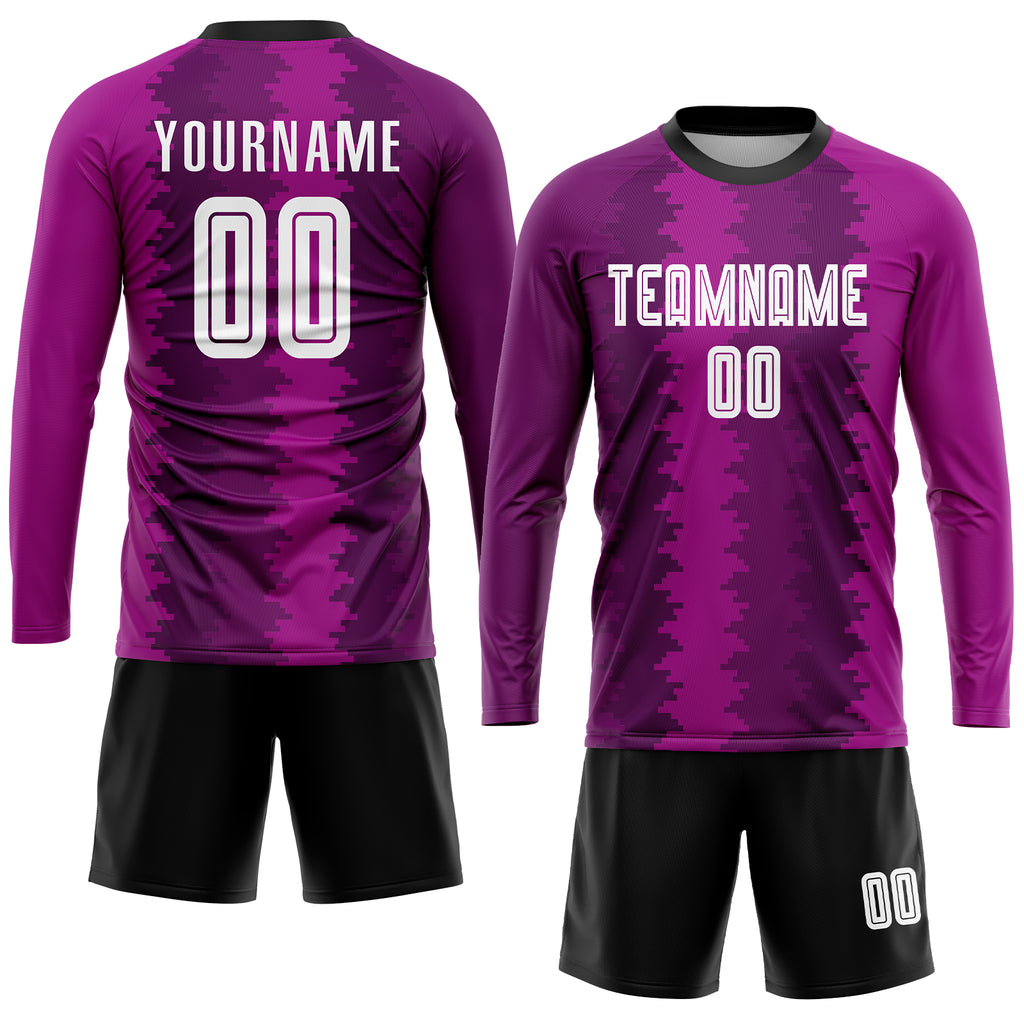 Custom Purple White-Pink Sublimation Soccer Uniform Jersey