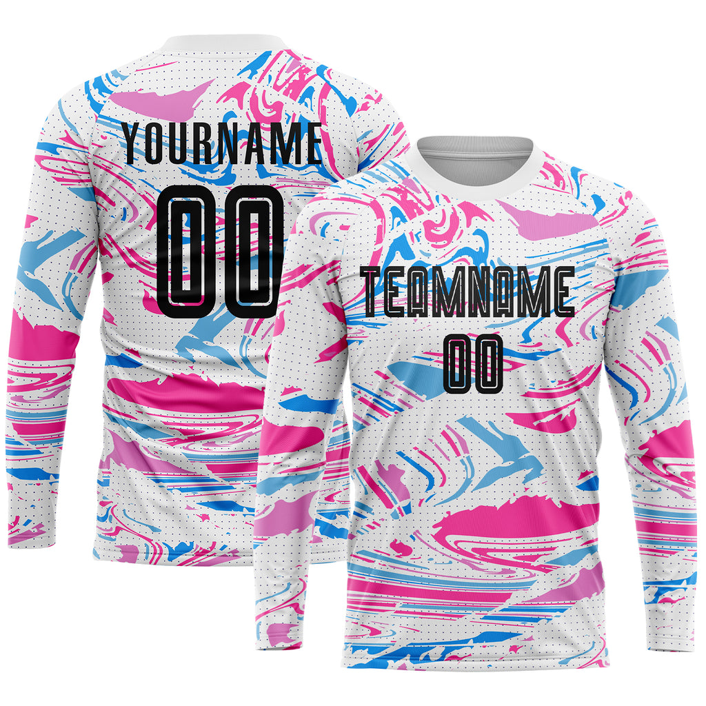 Custom Figure Black-Pink Sublimation Soccer Uniform Jersey