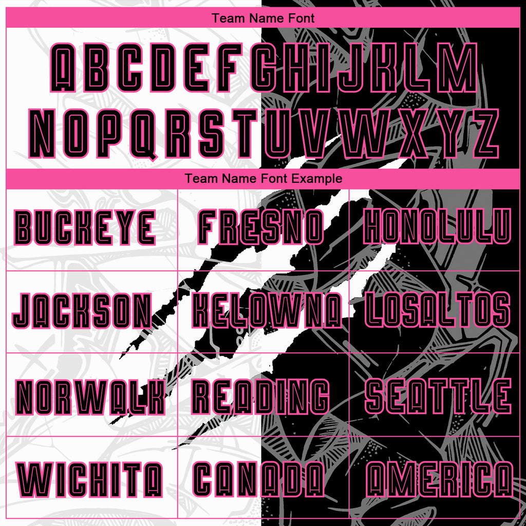 Custom Graffiti Pattern Black-Pink Scratch Sublimation Soccer Uniform Jersey