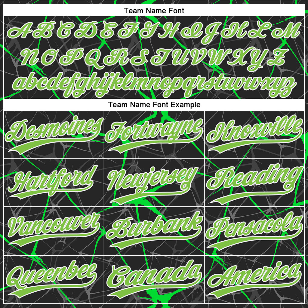 Custom Black Neon Green-Kelly Green 3D Pattern Two-Button Unisex Softball Jersey