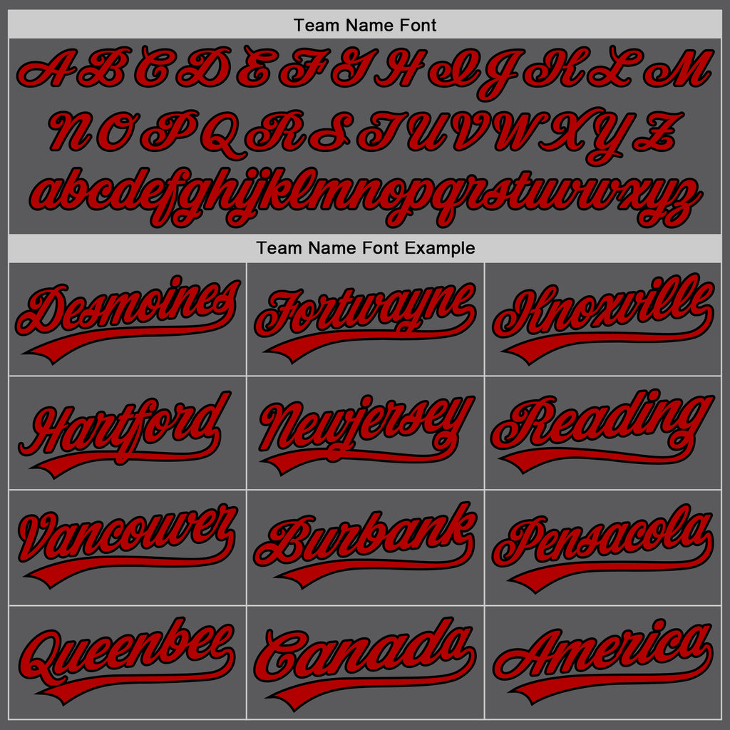 Custom Steel Gray Red-Black Authentic Baseball Jersey