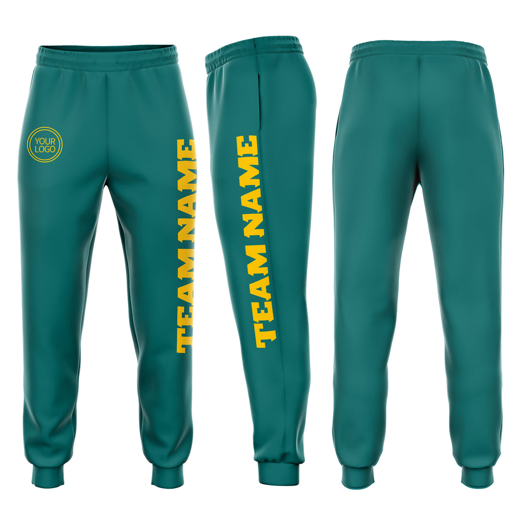 Custom aqua gold fleece jogger sweatpants with free shipping1