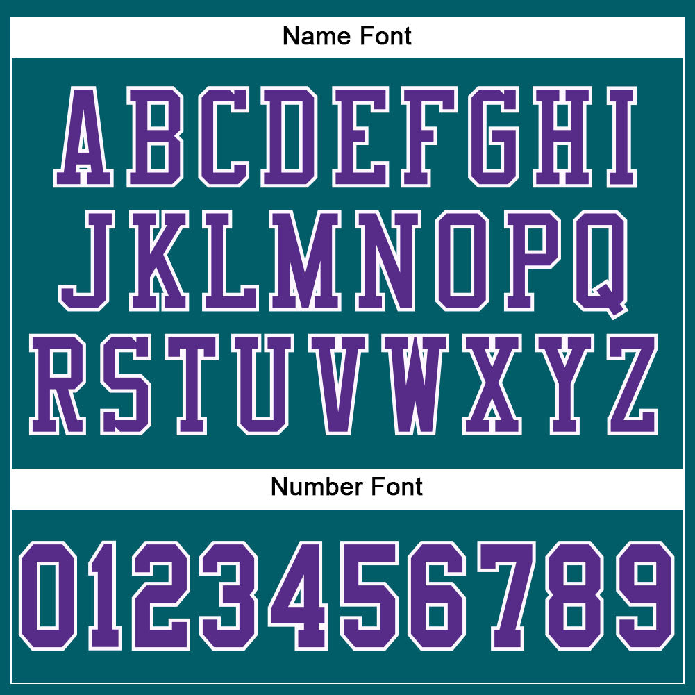 Custom Teal Purple-White Mesh Authentic Football Jersey