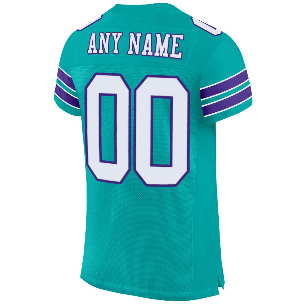 Custom Aqua White-Purple Mesh Authentic Football Jersey2