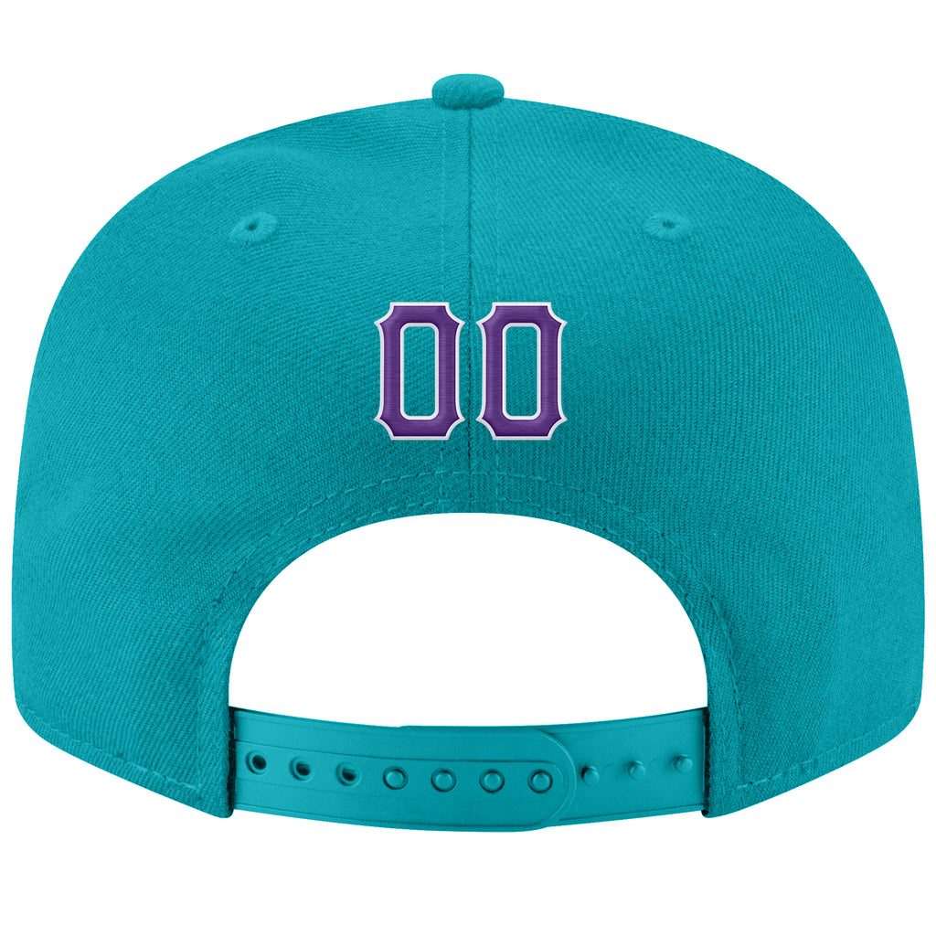 Custom aqua purple white hat jersey with stitched details and free shipping0