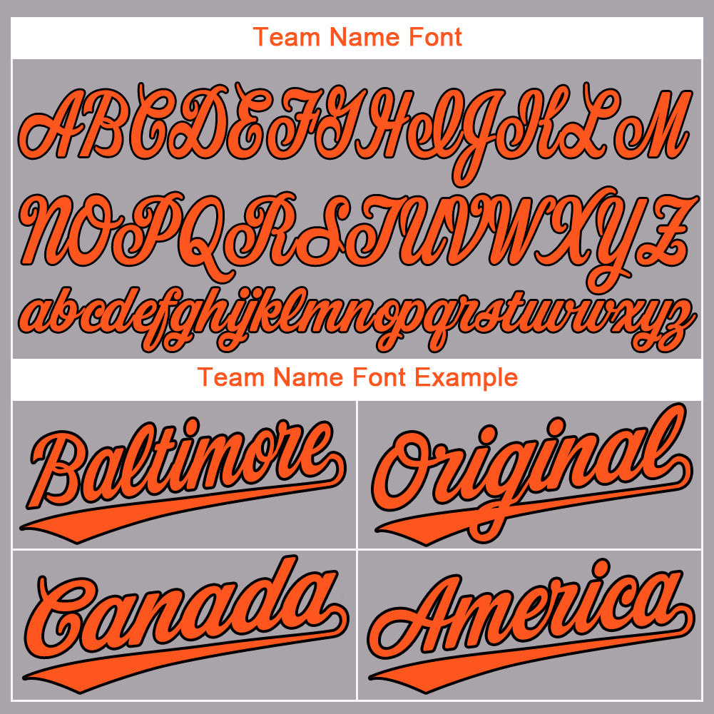 Custom Gray Orange-Black Baseball Jersey