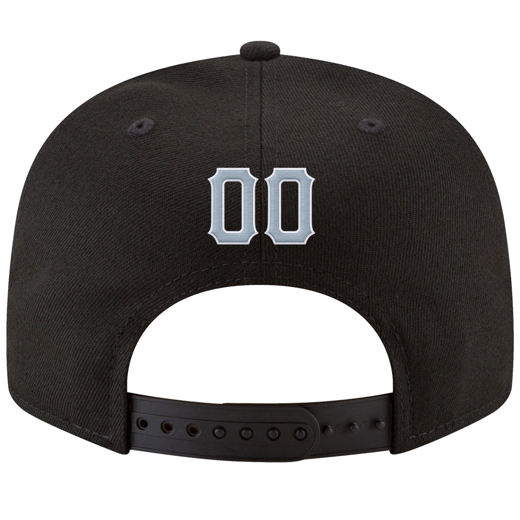 Custom Black Light Gray-White Stitched Adjustable Snapback Hat