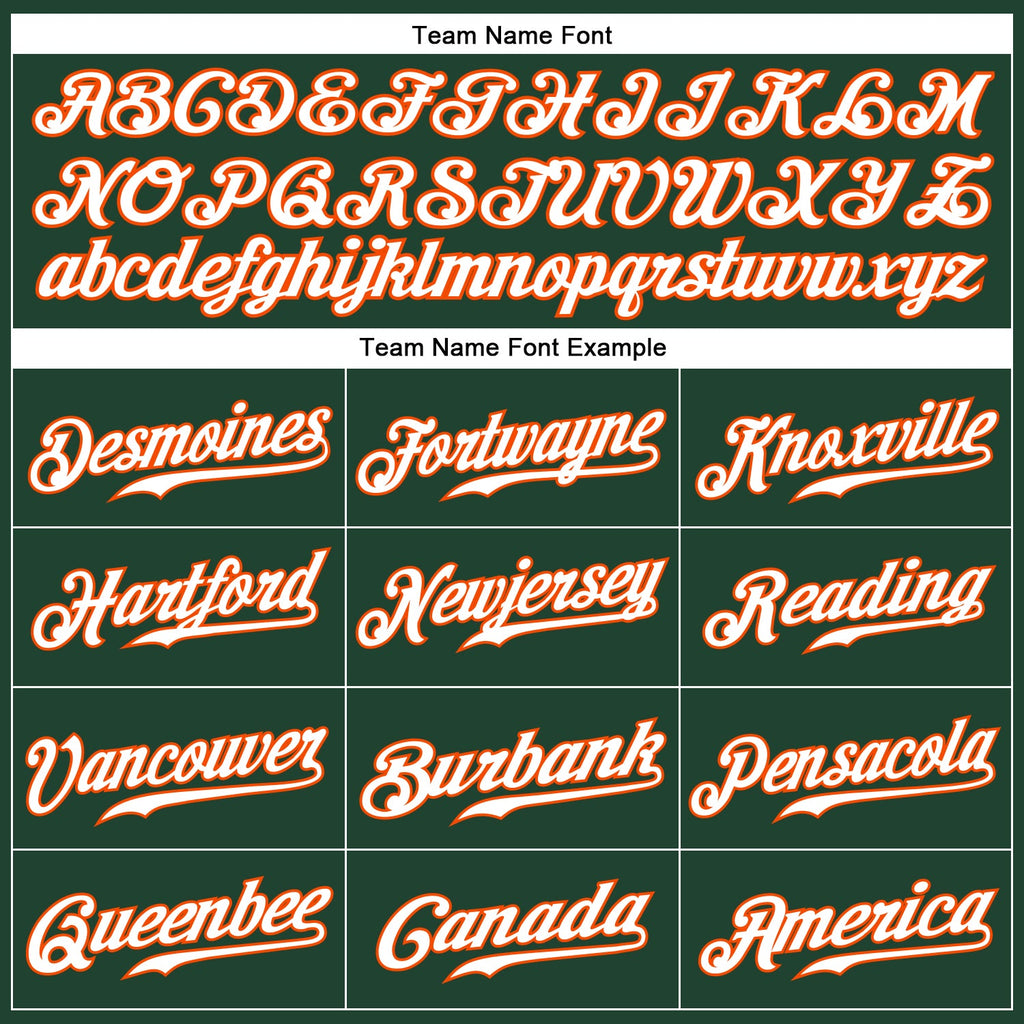 Custom Green White-Orange Authentic Baseball Jersey