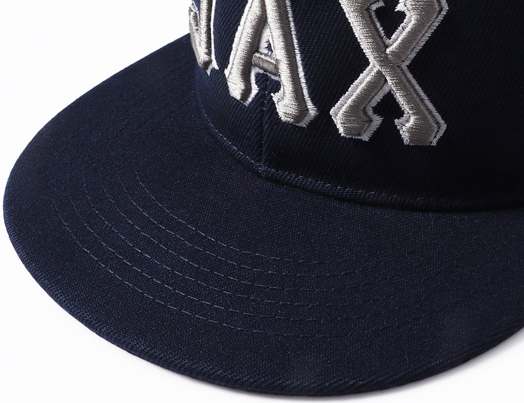 Custom Navy Gray-White Stitched Adjustable Snapback Hat