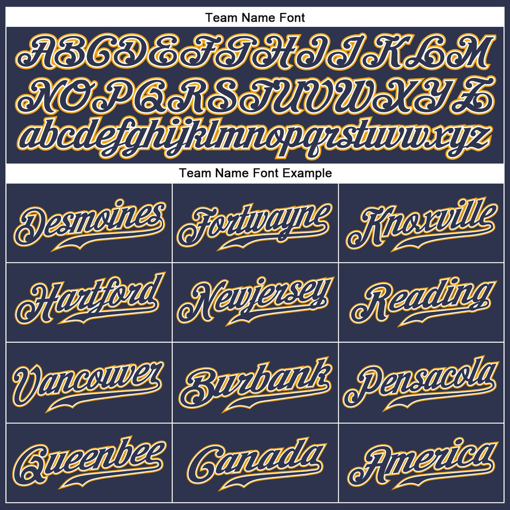 Custom Navy Navy-Gold Authentic Baseball Jersey