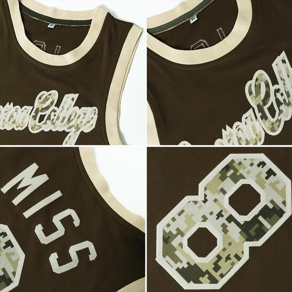 Custom Olive White-Old Gold Authentic Throwback Salute To Service Basketball Jersey