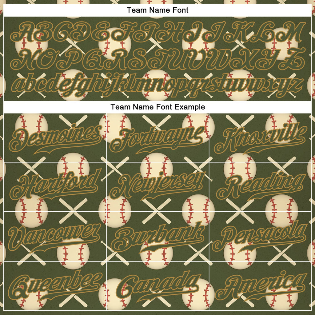 Custom Olive Olive-Old Gold 3D Pattern Design Authentic Salute To Service Baseball Jersey