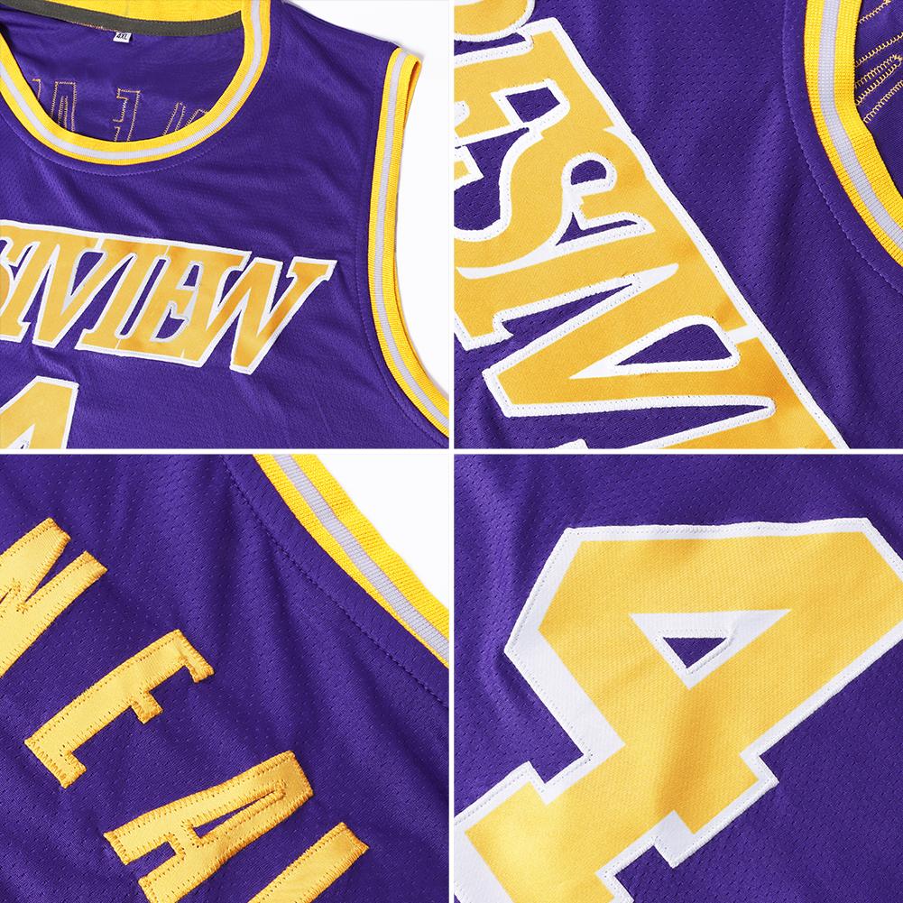 Custom Purple Orange-Gray Authentic Throwback Basketball Jersey