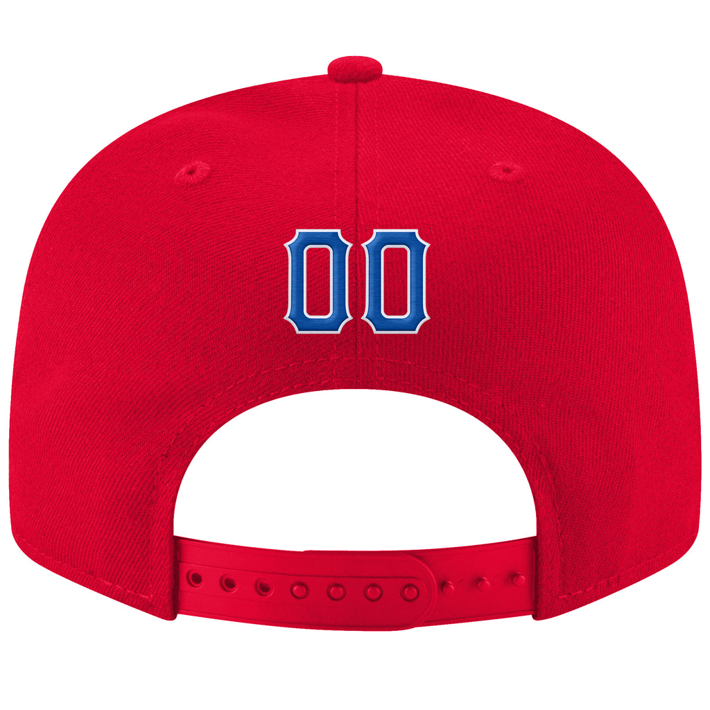Custom Red Royal-White Stitched Adjustable Snapback Hat