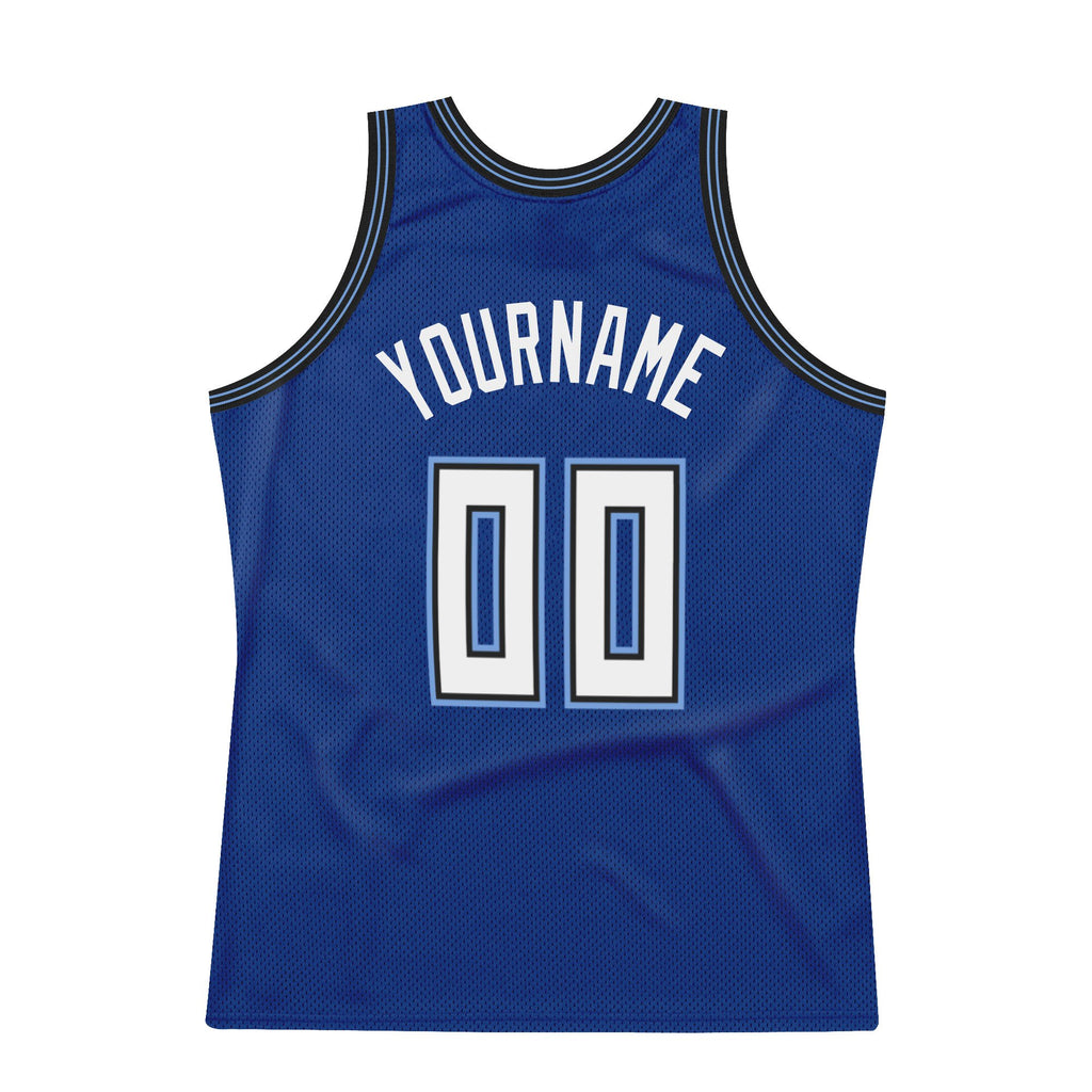 Custom Royal White-Light Blue Authentic Throwback Basketball Jersey