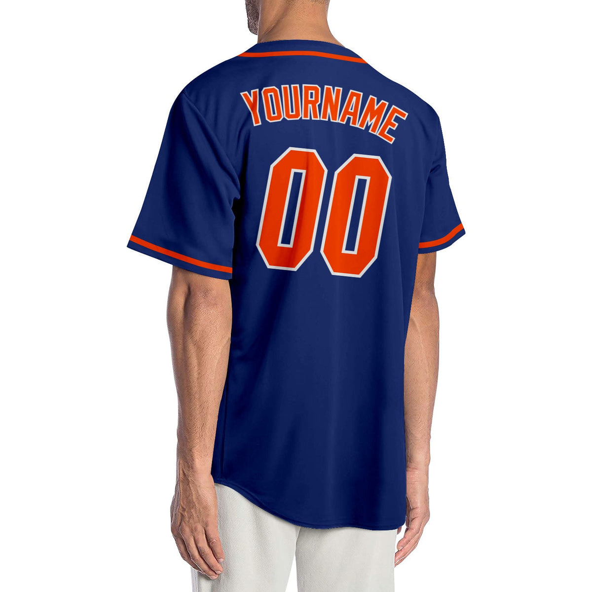 Custom Royal OrangeWhite Authentic Baseball Jersey Free Shipping DIYOJ
