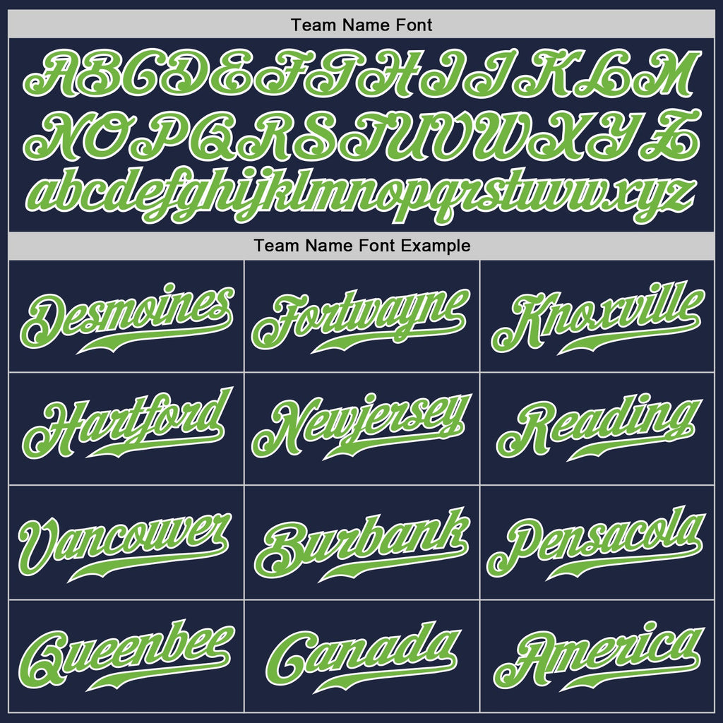 Custom Navy Neon Green-Gray Authentic Split Fashion Baseball Jersey