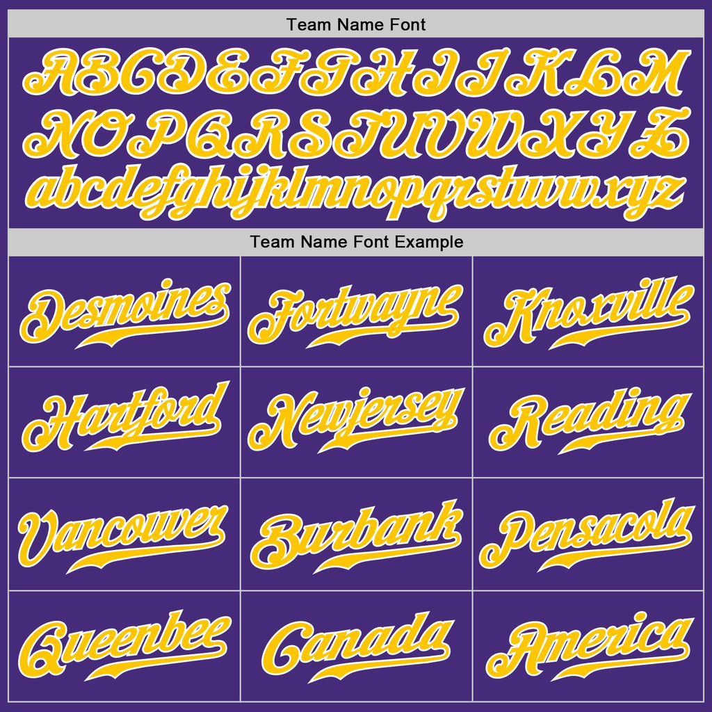 Custom Purple Gold-Gray Authentic Split Fashion Baseball Jersey