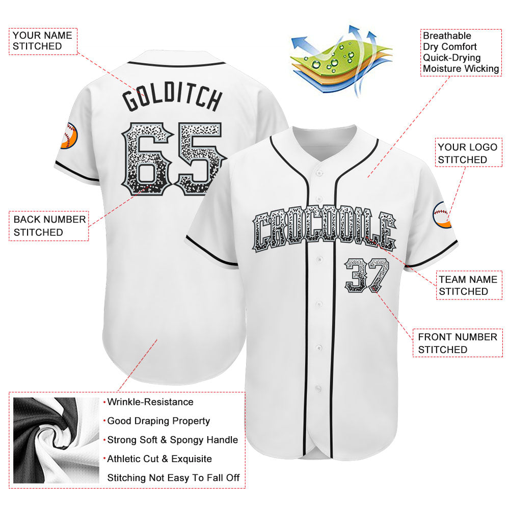 Custom White Black-Silver Authentic Drift Fashion Baseball Jersey